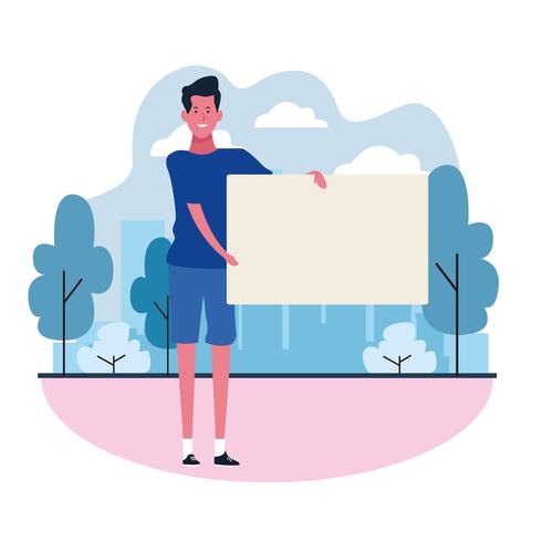 people with posters vector