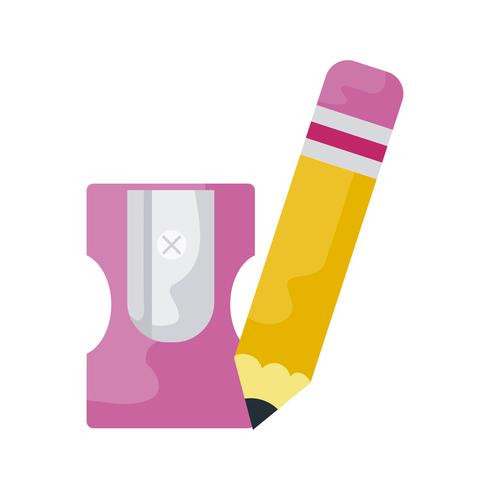 pencil school with sharpener supply vector