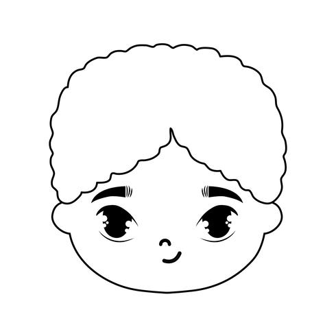 head of cute little boy avatar character vector