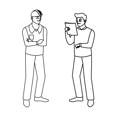 male builders constructors workers characters vector