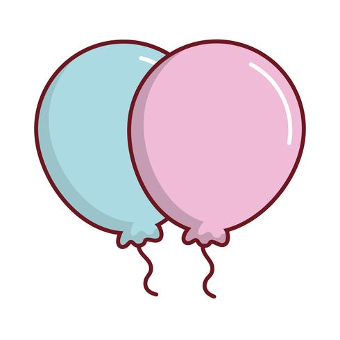 imagen del icono de globos vector