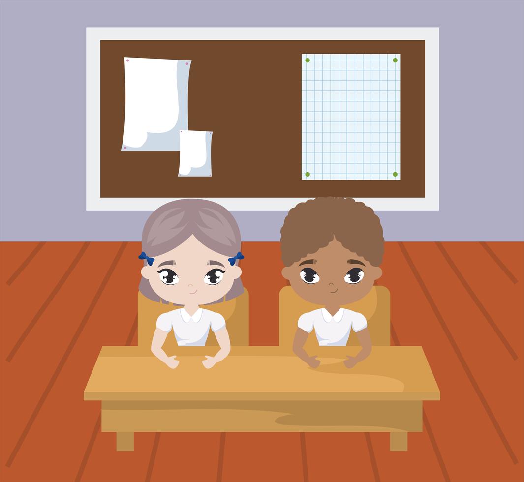 little students in the classroom scene 652625 Vector Art at Vecteezy