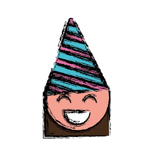 girl with party hat icon vector