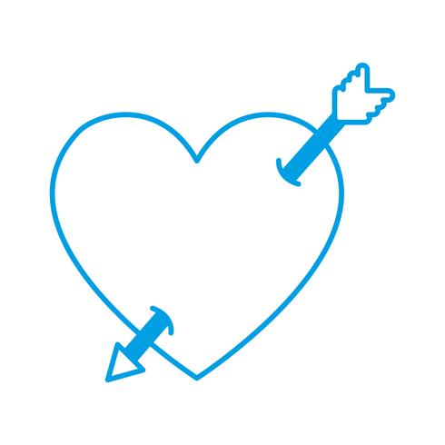 arrowed heart icon vector