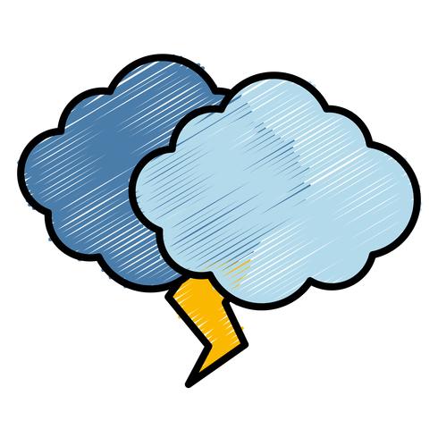 cloud and thunder icon vector