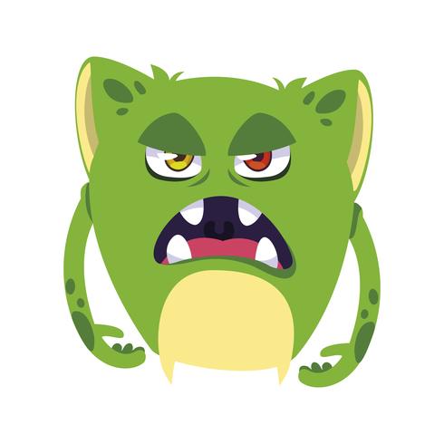 funny monster comic character avatar vector