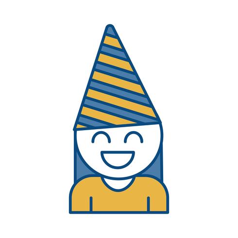 girl with party hat icon vector