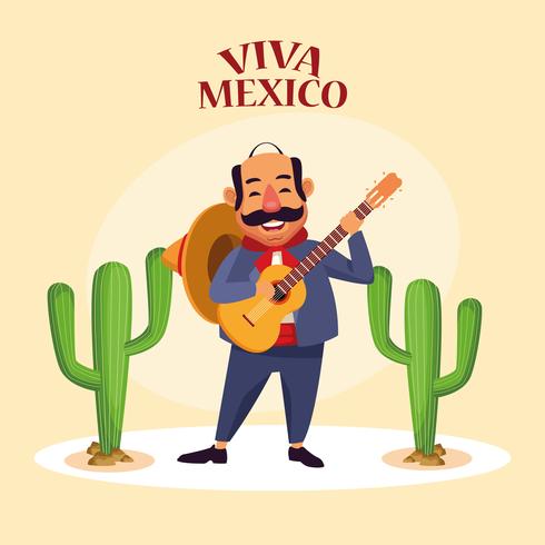 Viva mexico dibujos animados vector