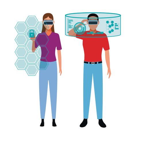 Tecnología de realidad virtual vector