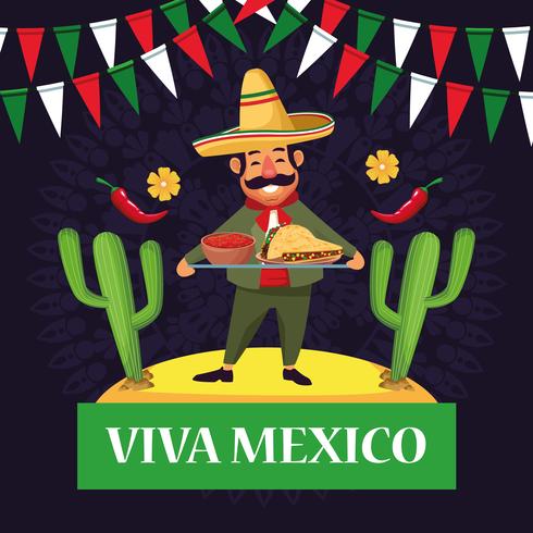 Viva mexico dibujos animados vector