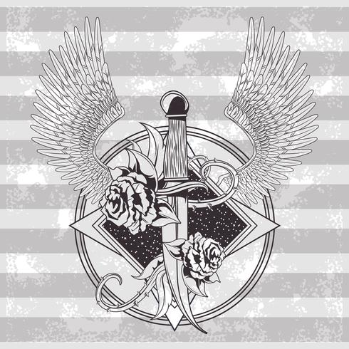Tattoo old school drawing vector