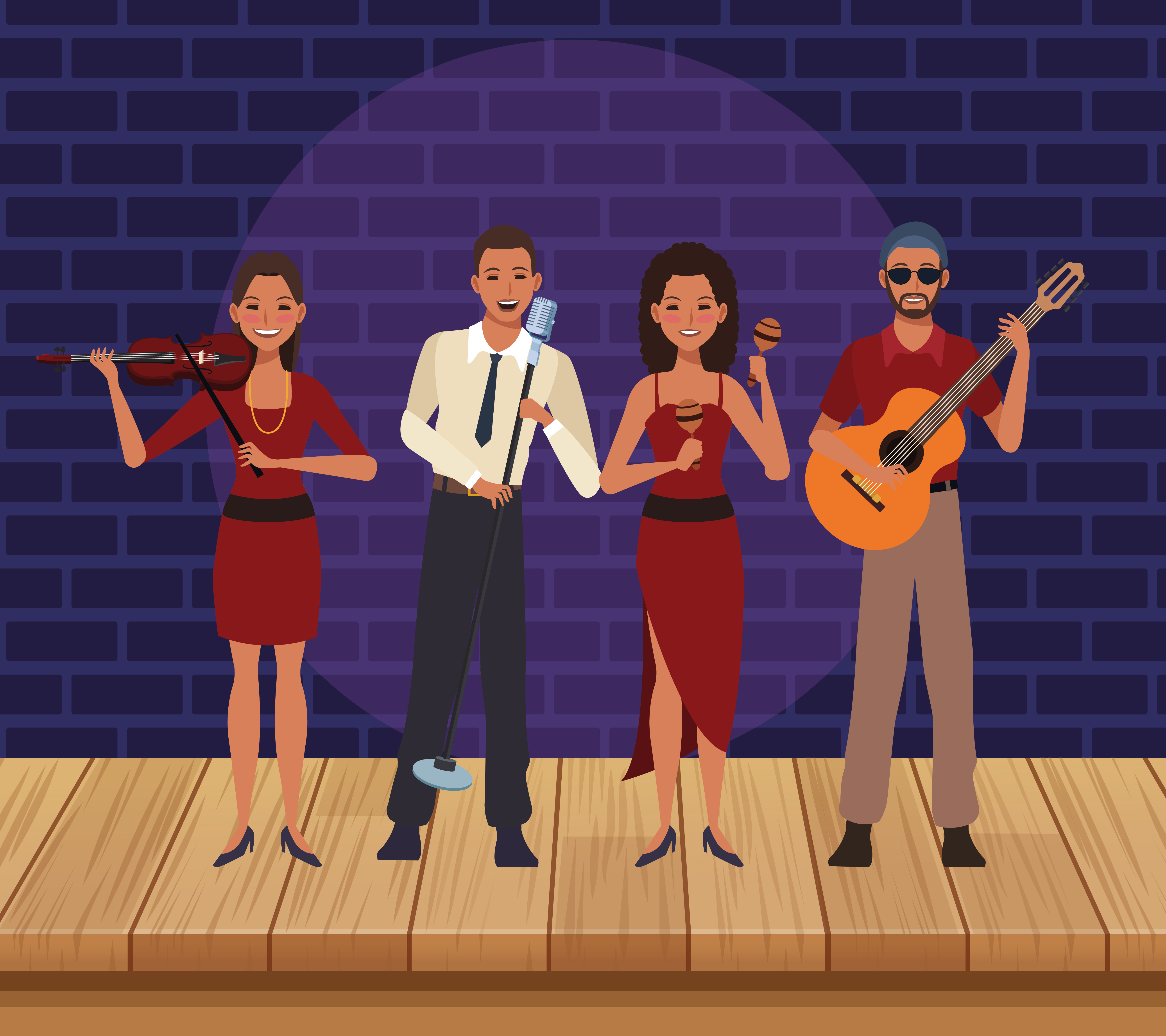Music band cartoon 653307 Vector Art at Vecteezy