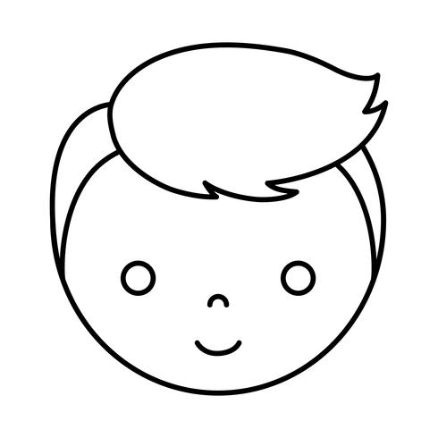 icono de cara de niño de dibujos animados vector