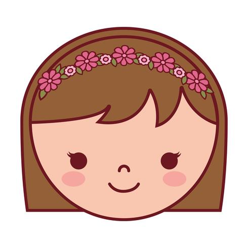 icono de cara de mujer de dibujos animados vector