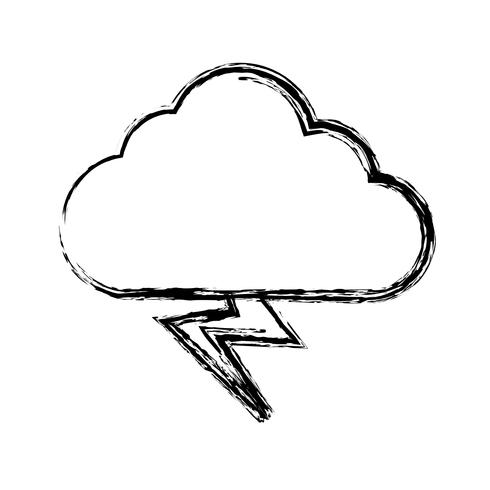 cloud and thunder icon vector