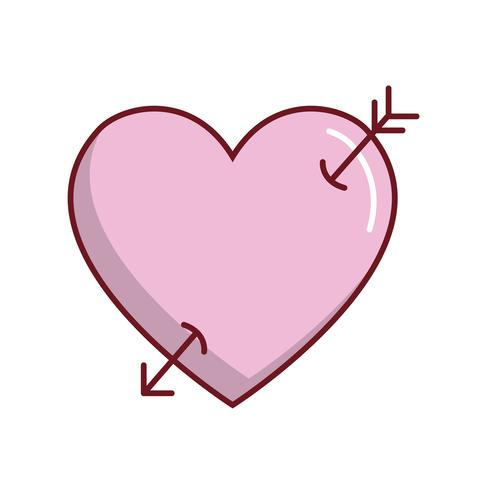 icono del corazón en forma de flecha vector