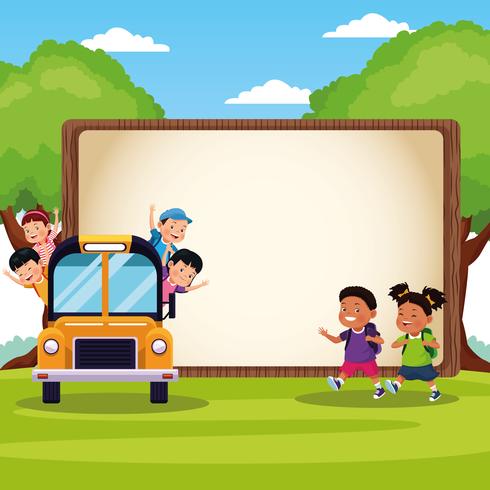 Back to school kids cartoons vector