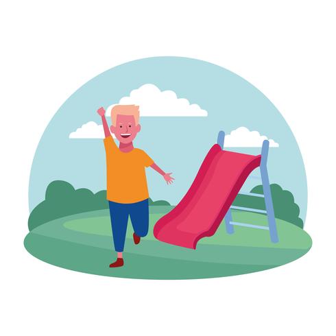 children at the playground vector