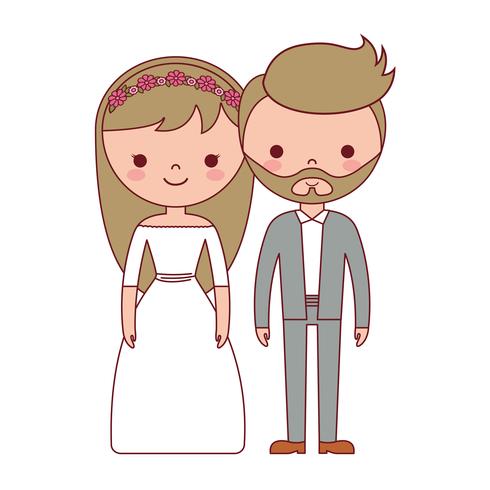 icono de pareja de boda vector