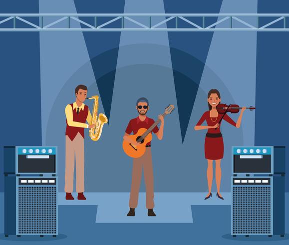 Music band cartoon vector