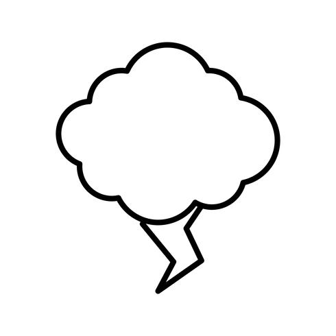 cloud and thunder icon vector