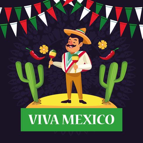 Viva mexico dibujos animados vector