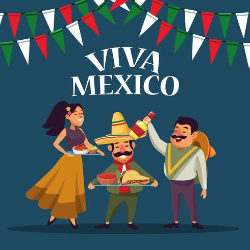 Viva mexico dibujos animados vector