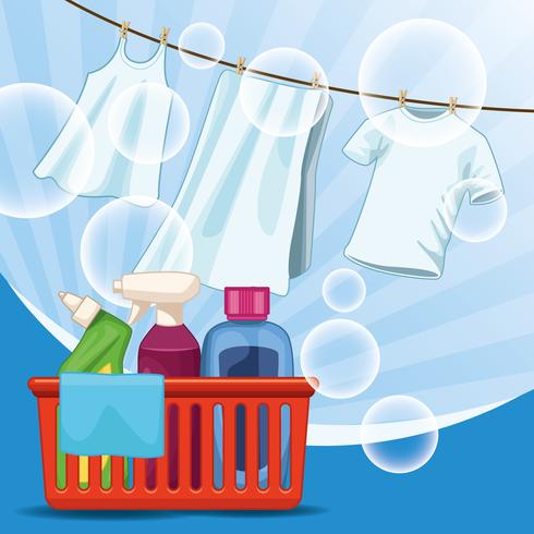 housekeeping and cleaning kit supplies vector
