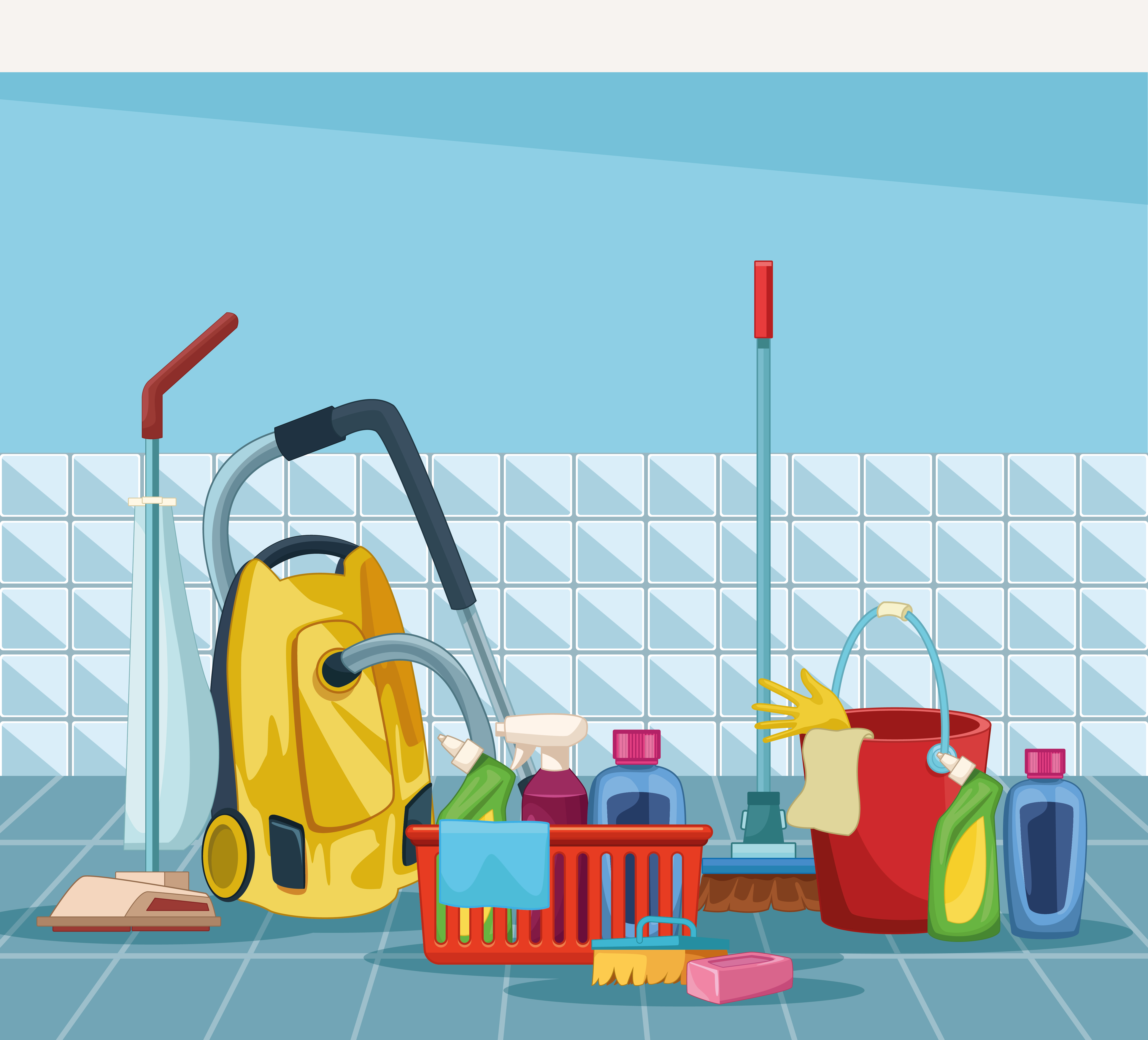 housekeeping cleaning cartoon 654750 Vector Art at Vecteezy