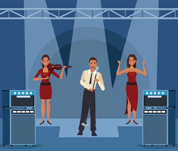 Music band cartoon vector