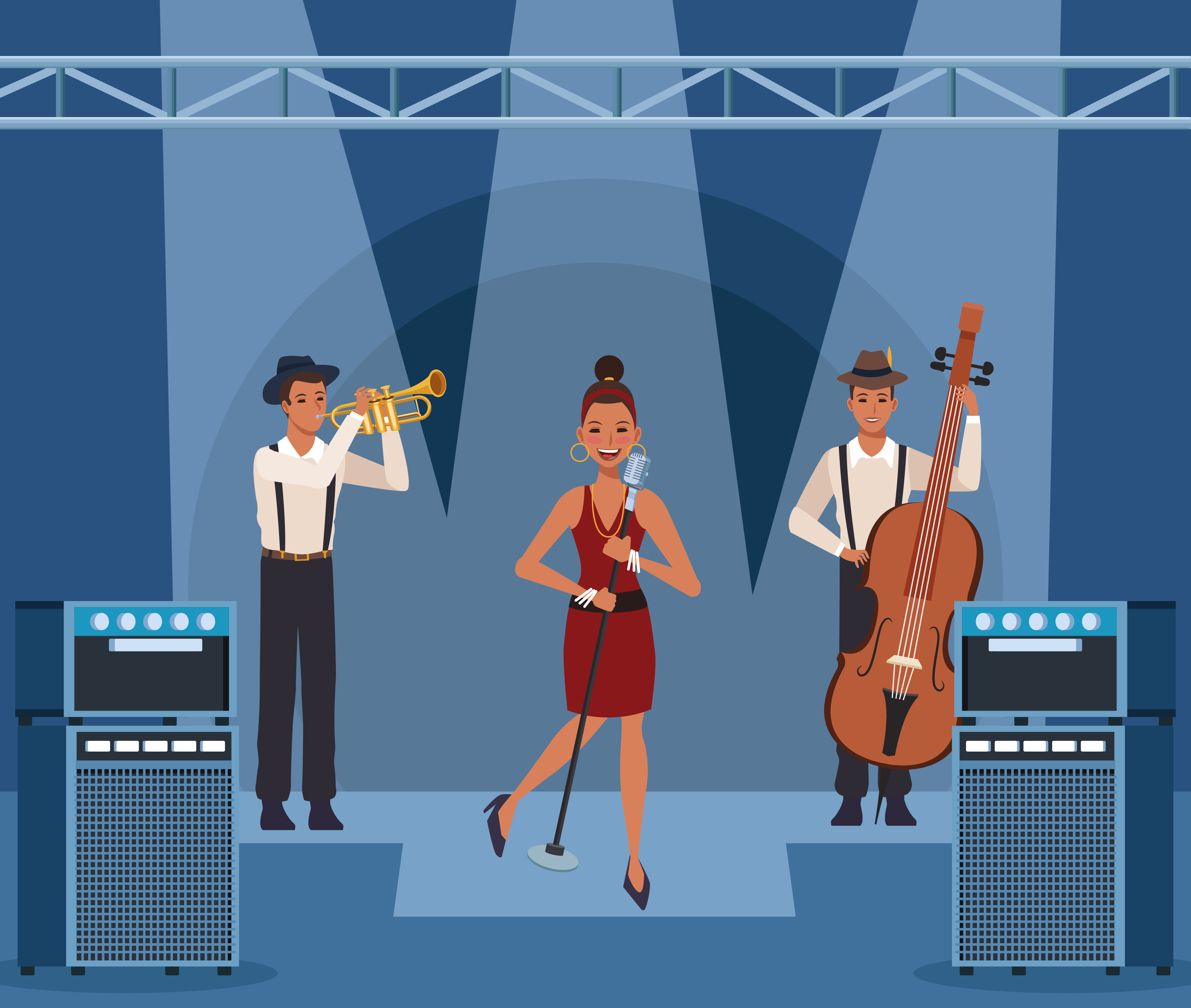 Music band cartoon 654796 Vector Art at Vecteezy