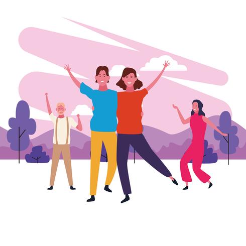 dancing couple avatar vector