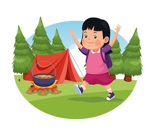 niños en la excursión escolar vector