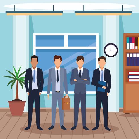 executive men cartoon vector