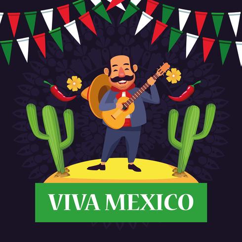 Viva mexico dibujos animados vector