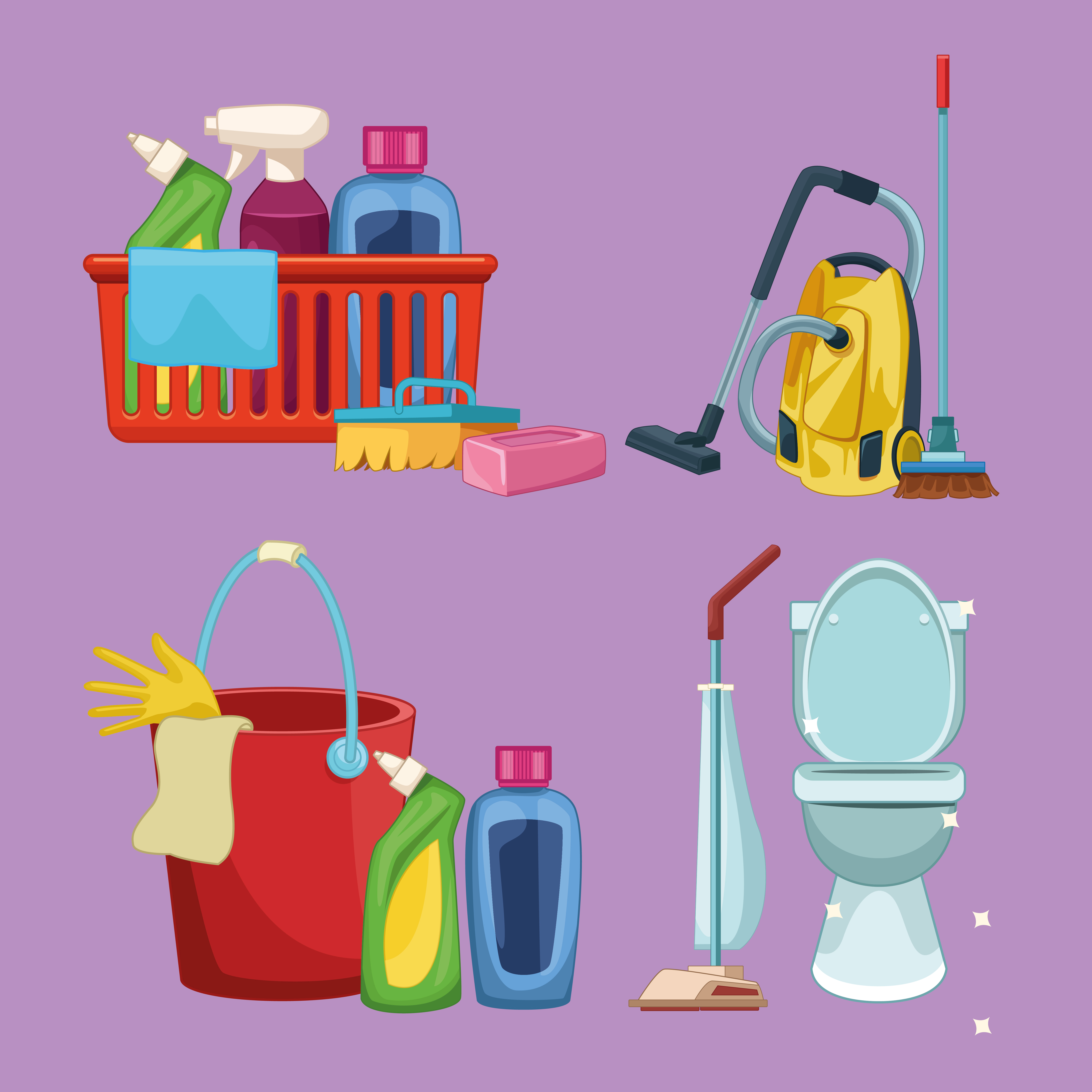 housekeeping cleaning cartoon 654904 Vector Art at Vecteezy