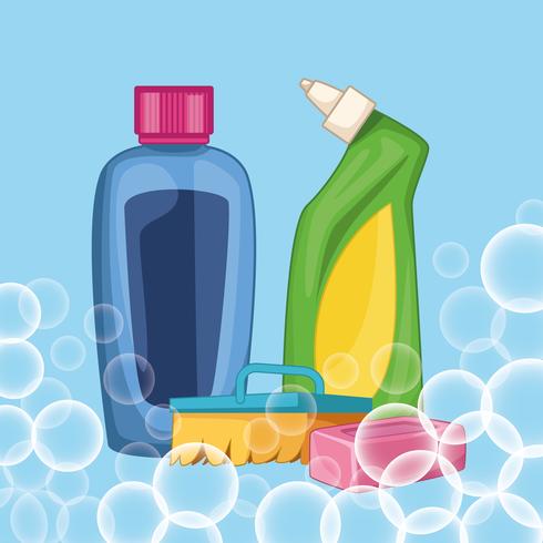 housekeeping cleaning cartoon vector