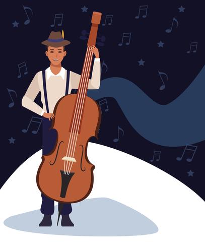 Dibujos animados de artista músico vector