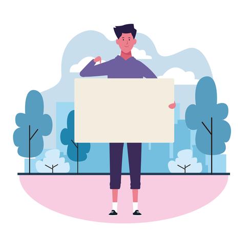 people with posters vector