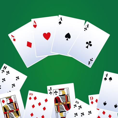 Cartas de ocio de poker vector