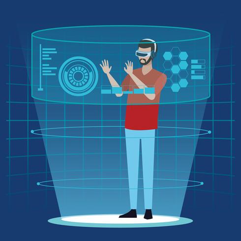 Tecnología de realidad virtual vector