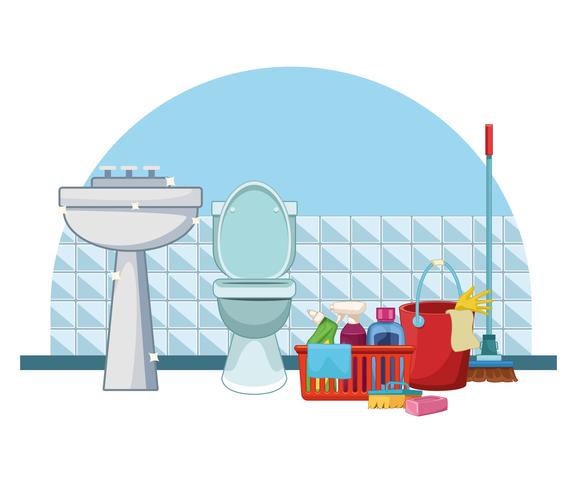 housekeeping cleaning cartoon vector