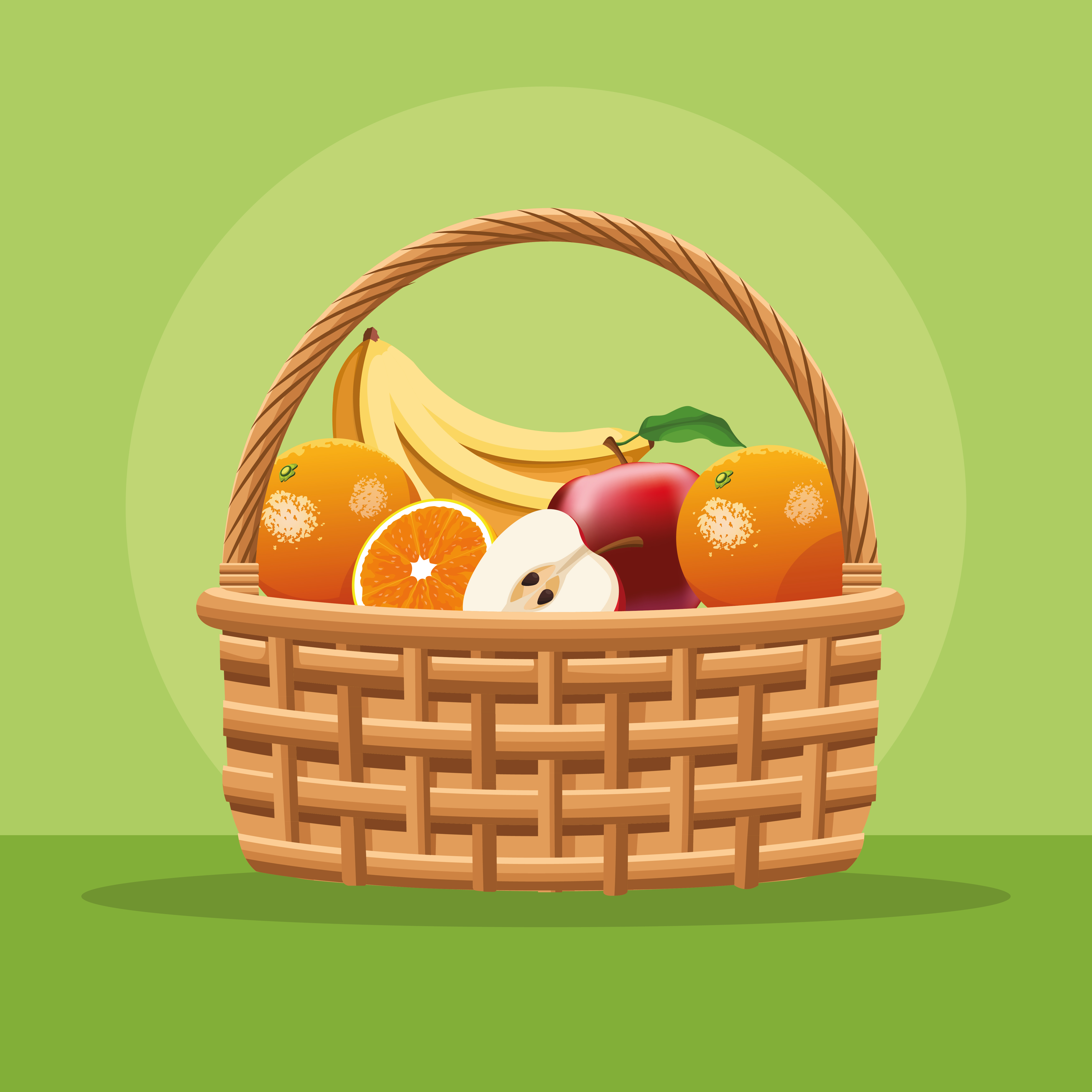 Dessin Panier De Fruits Et Légumes Fruits and vegetables in basket 655075 Vector Art at Vecteezy