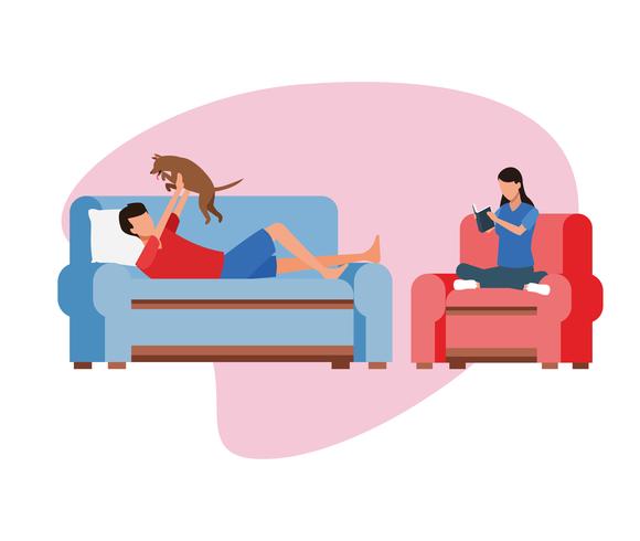 activities and free time at home vector