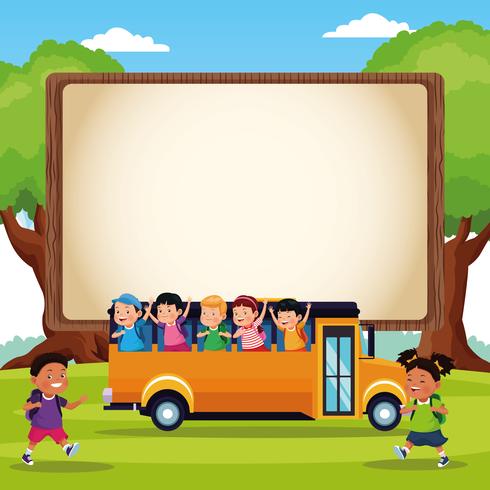 Back to school kids cartoons vector