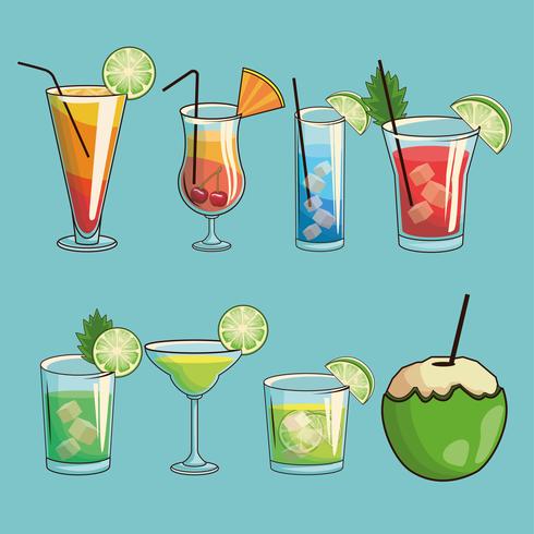 tropical cocktail poster vector
