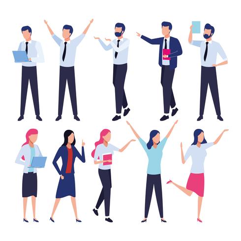 Business coworkers cartoons vector