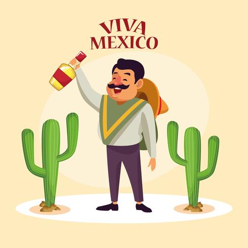 Viva mexico dibujos animados vector