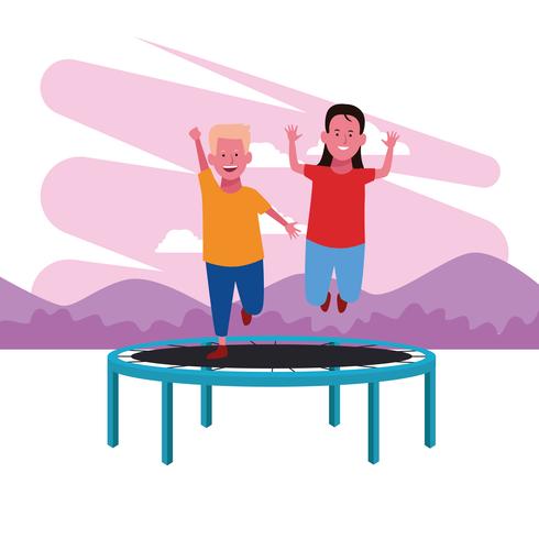 children at the playground vector