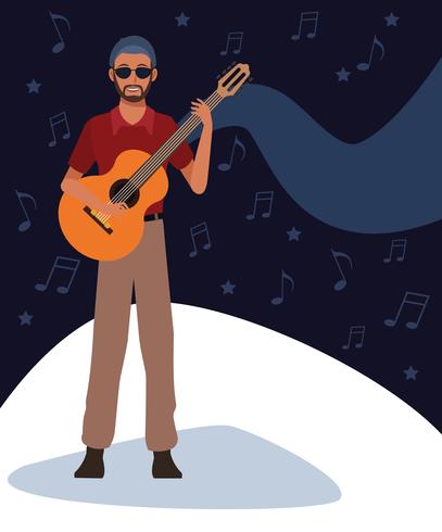 Dibujos animados de artista músico vector